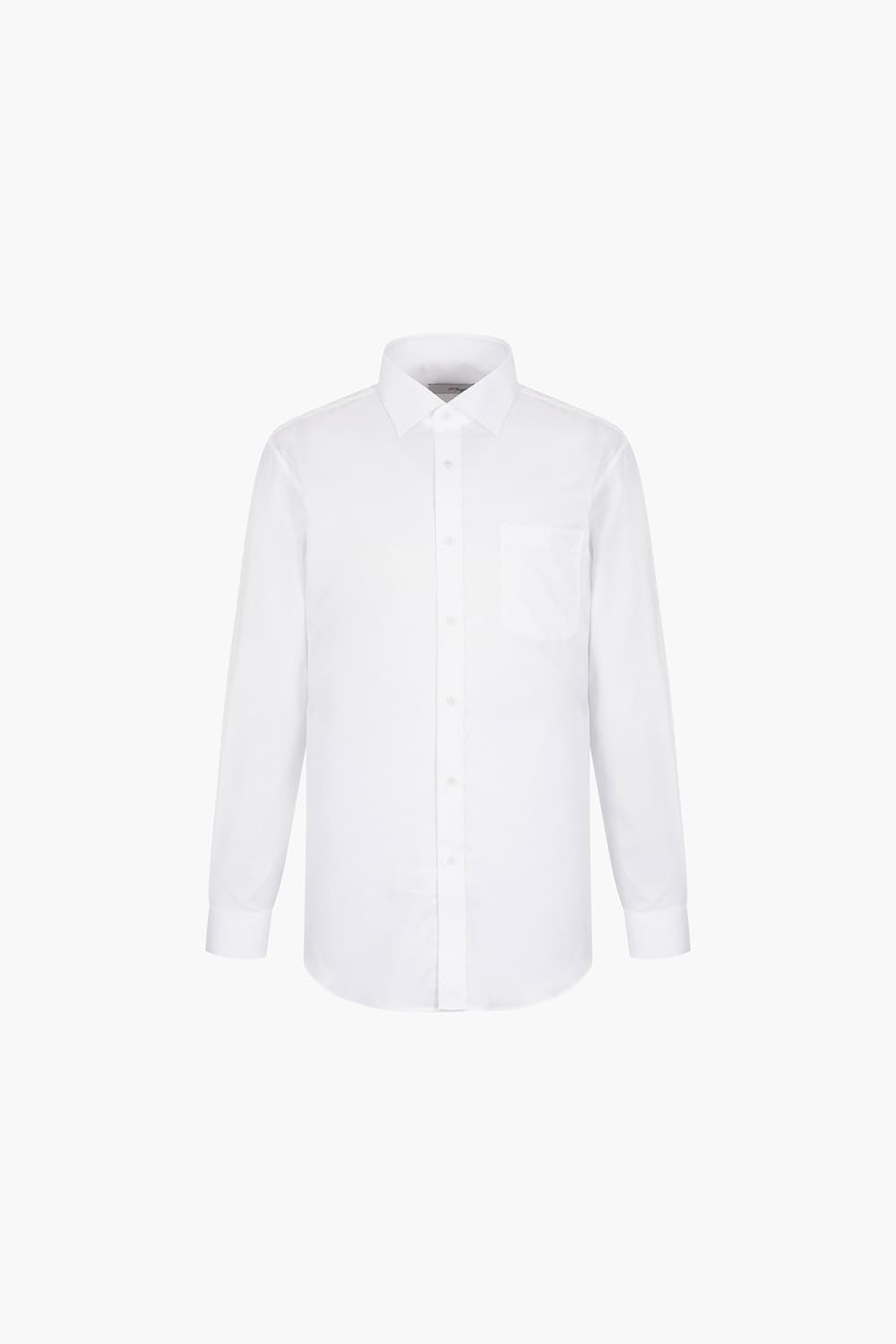 [300's] 순면 솔리드 주얼리 단추 151 비즈니스 셔츠 화이트 SE5SM11LS151SWH