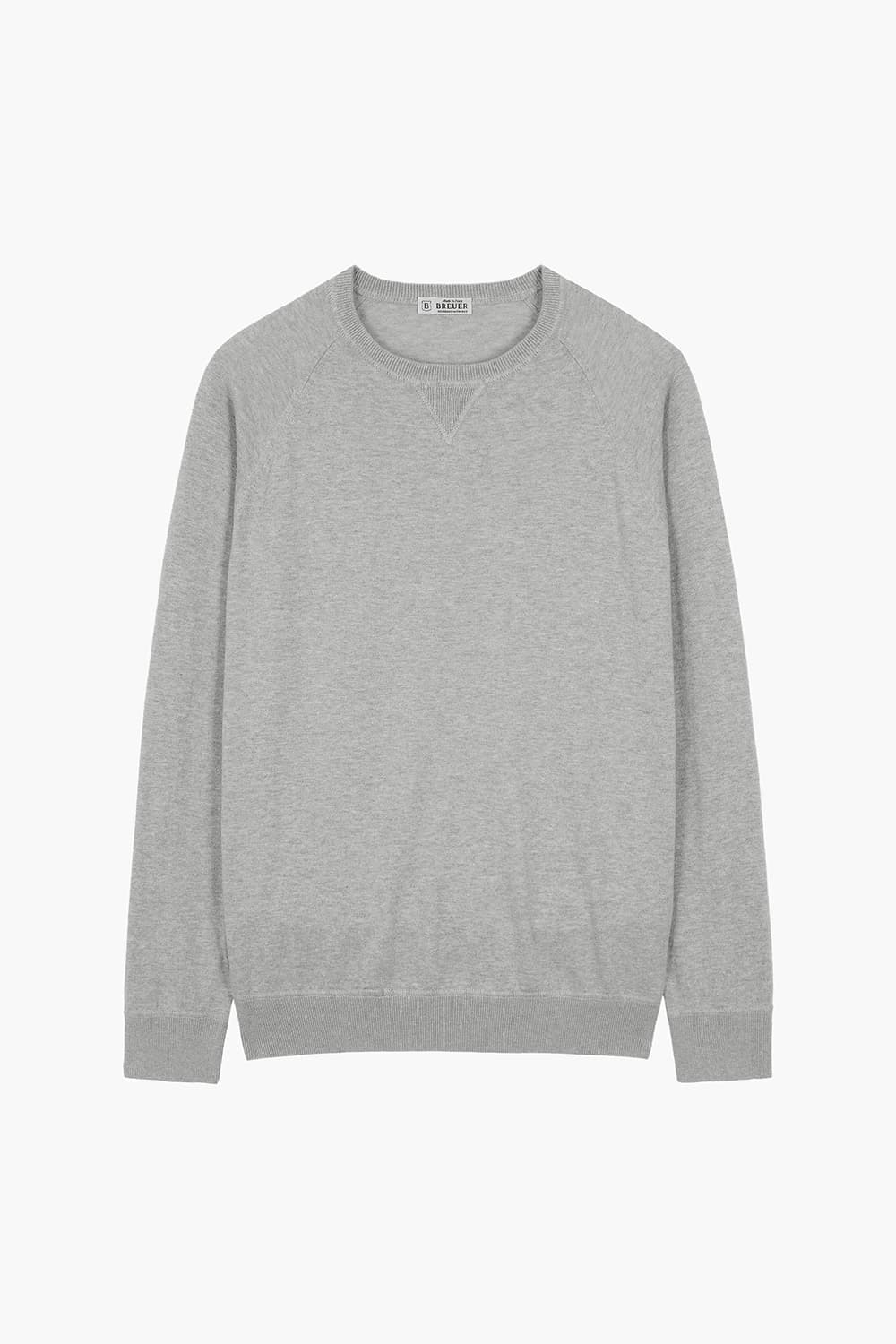 코튼 크루넥 그레이 긴소매 니트