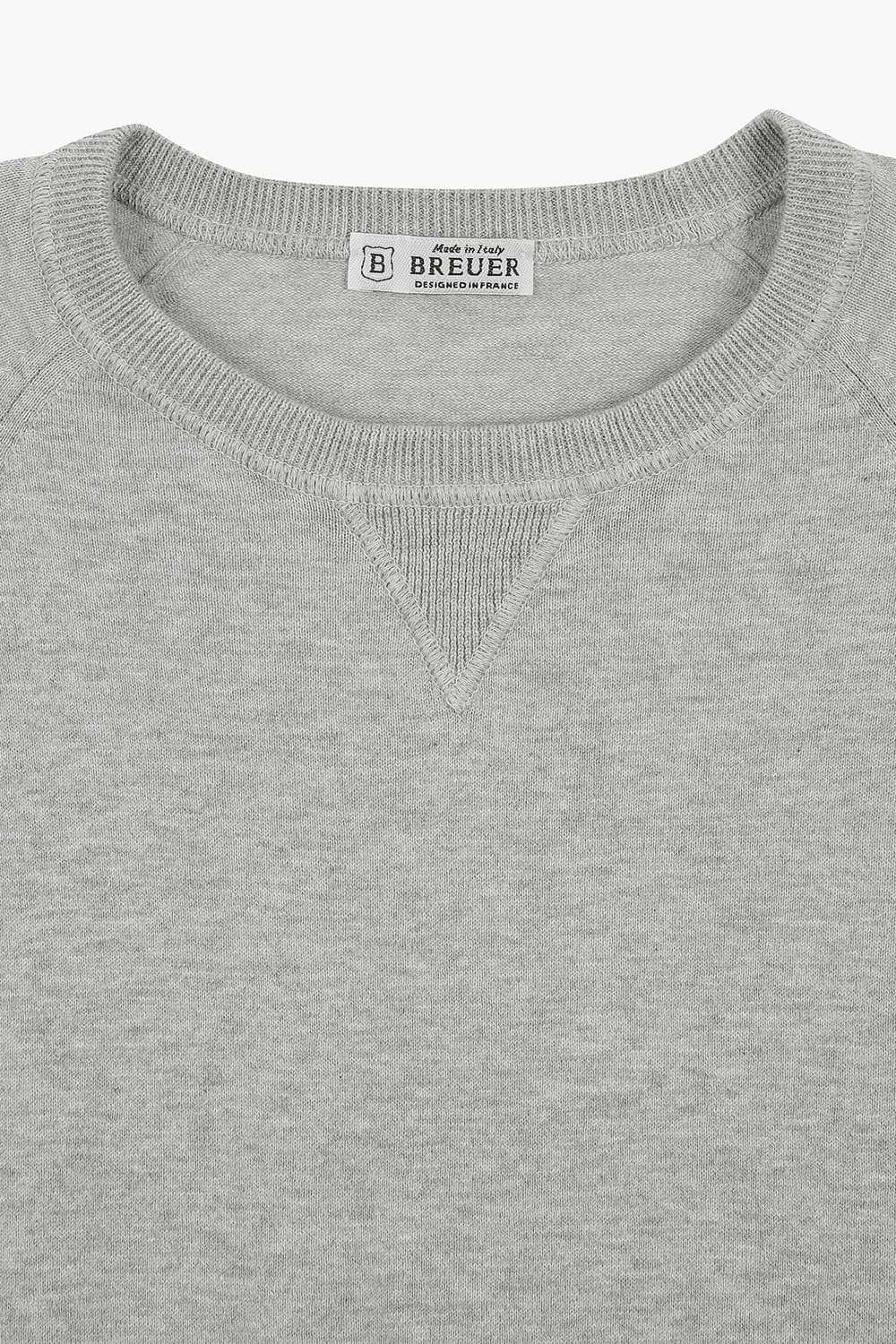 코튼 크루넥 그레이 긴소매 니트