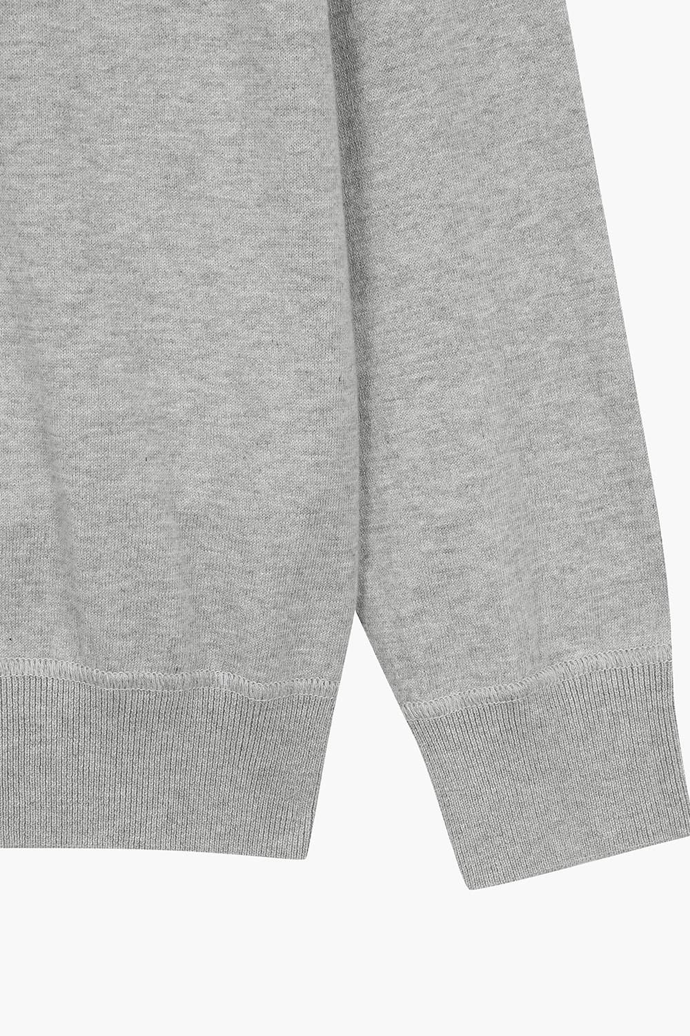 코튼 크루넥 그레이 긴소매 니트