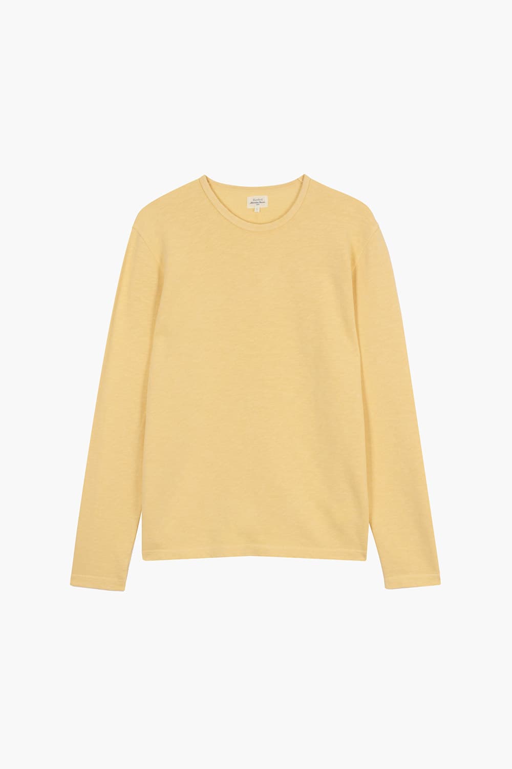 LIGHT 코튼 크루넥 103 옐로우 긴소매 티셔츠