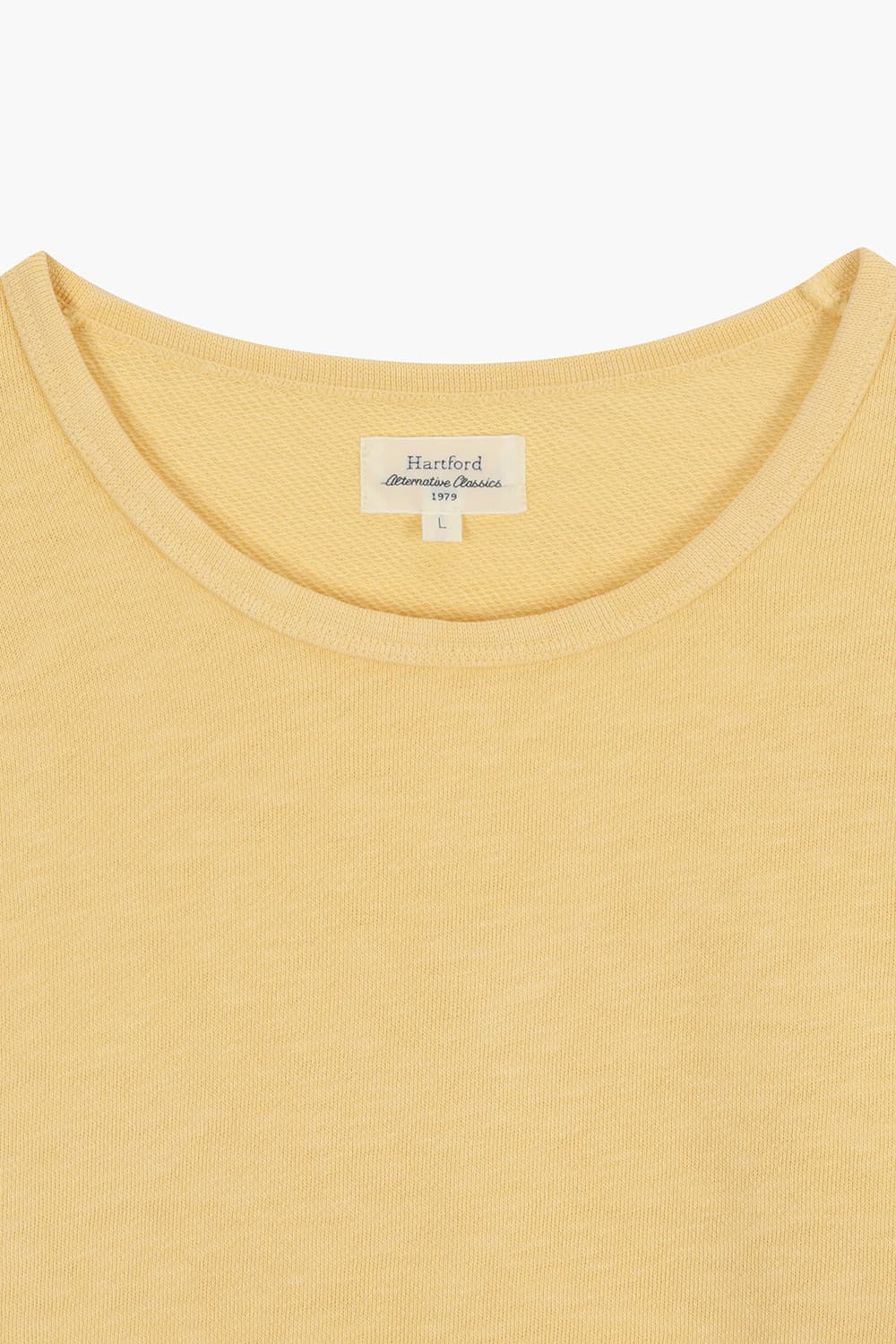 LIGHT 코튼 크루넥 103 옐로우 긴소매 티셔츠