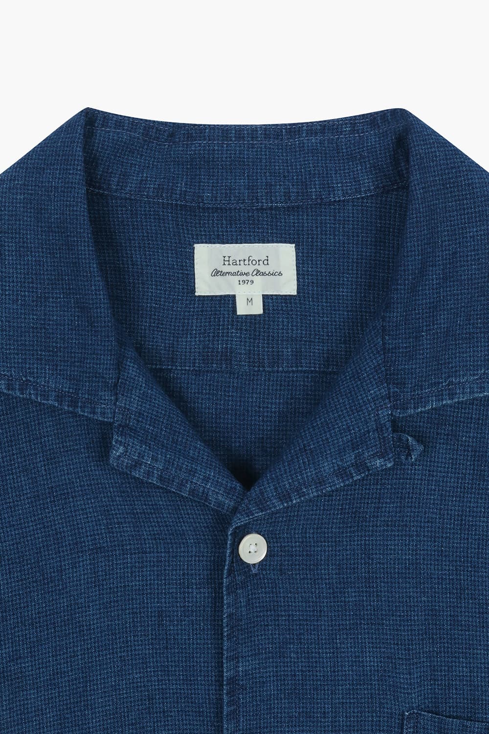 데님 포켓 테일러드 카라 501 네이비 반소매 셔츠