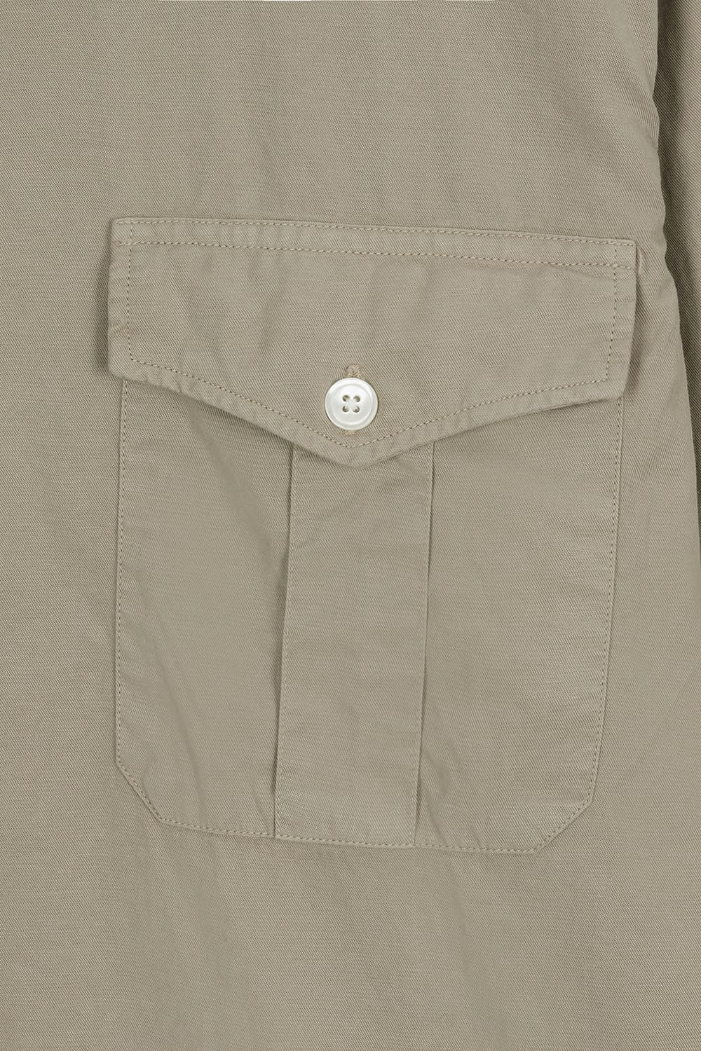 PATROL 면 혼방 버튼 다운 투 포켓 110 라이트카키 셔츠