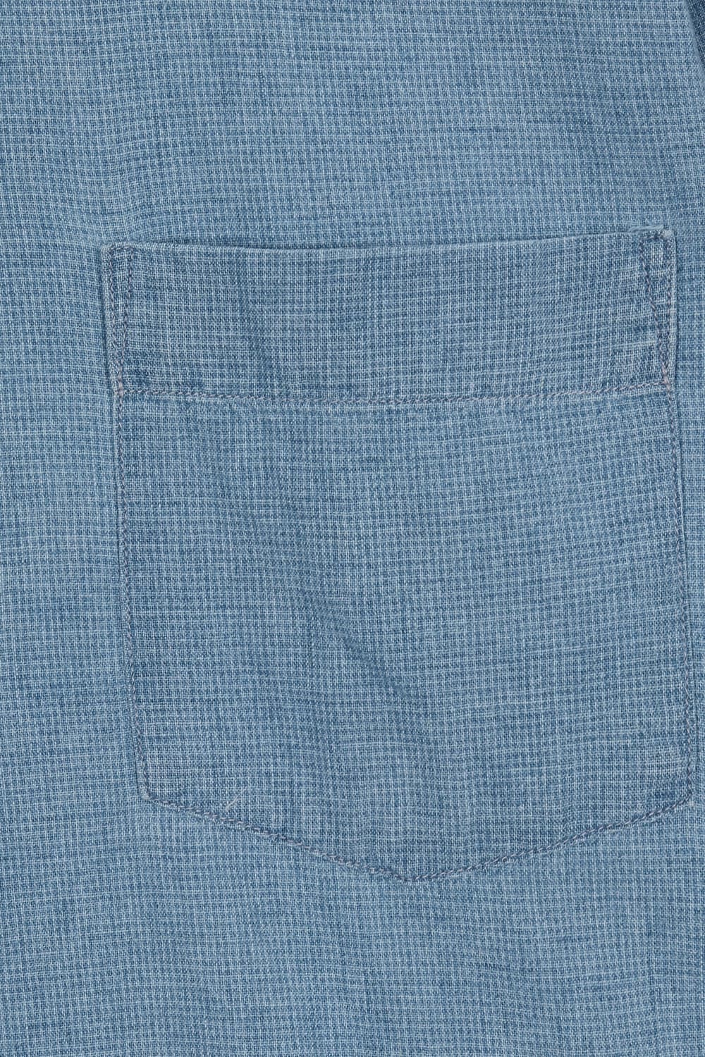 린넨 혼방 포켓 블루 셔츠
