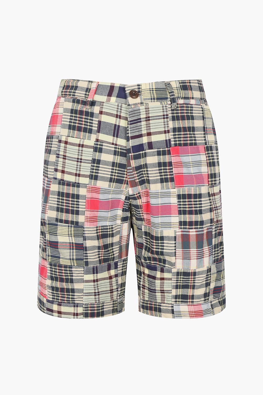BYRON 코튼 타탄 체크 패치워크 501 네이비 쇼츠