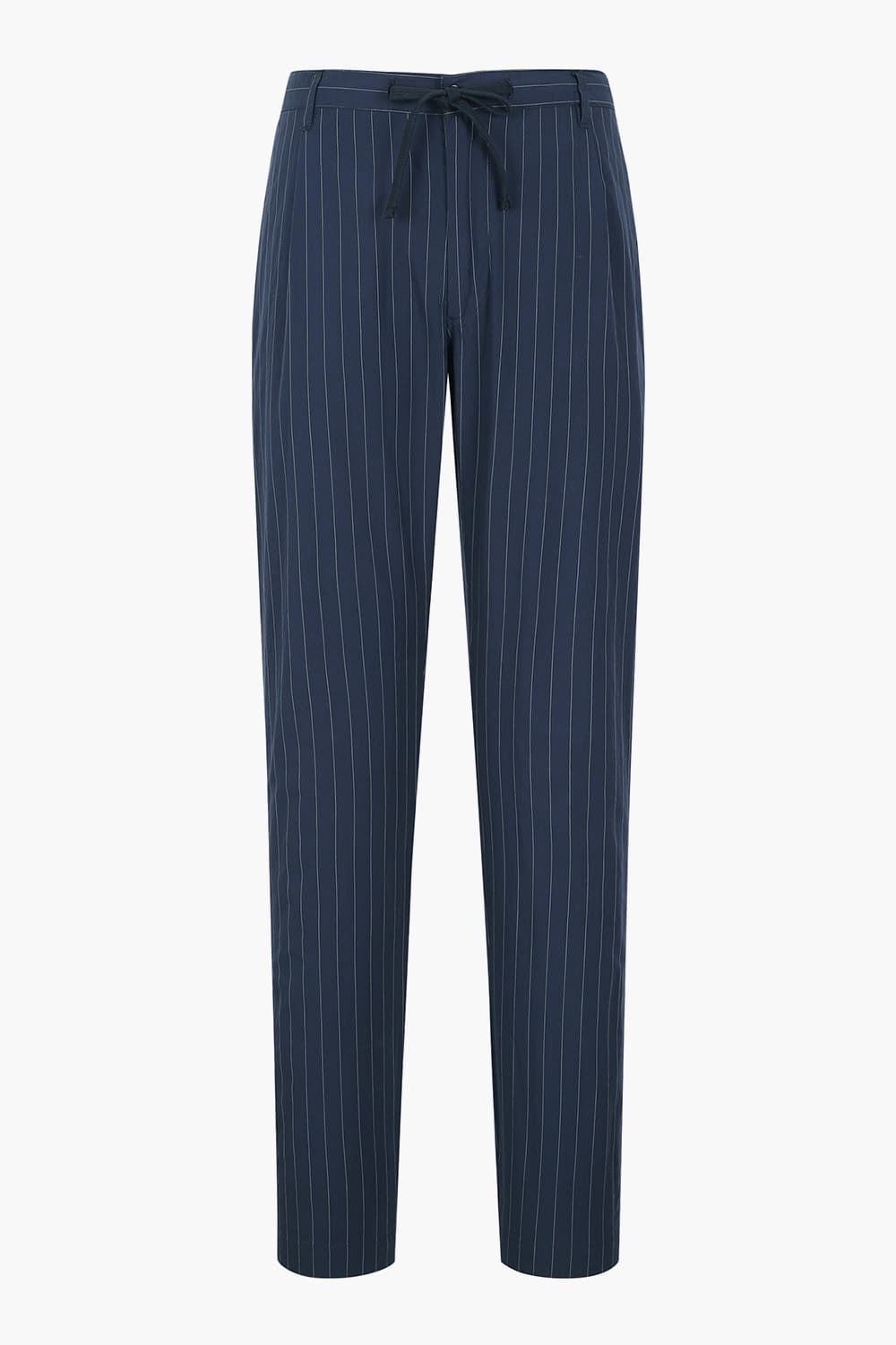 TANKER 코튼 스트라이프 드로우스트링 슬림 101 다크네이비 팬츠