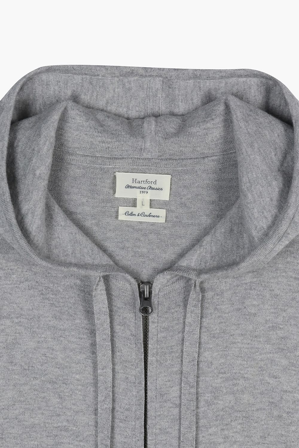 캐시미어 혼방 후드 102 그레이 집업