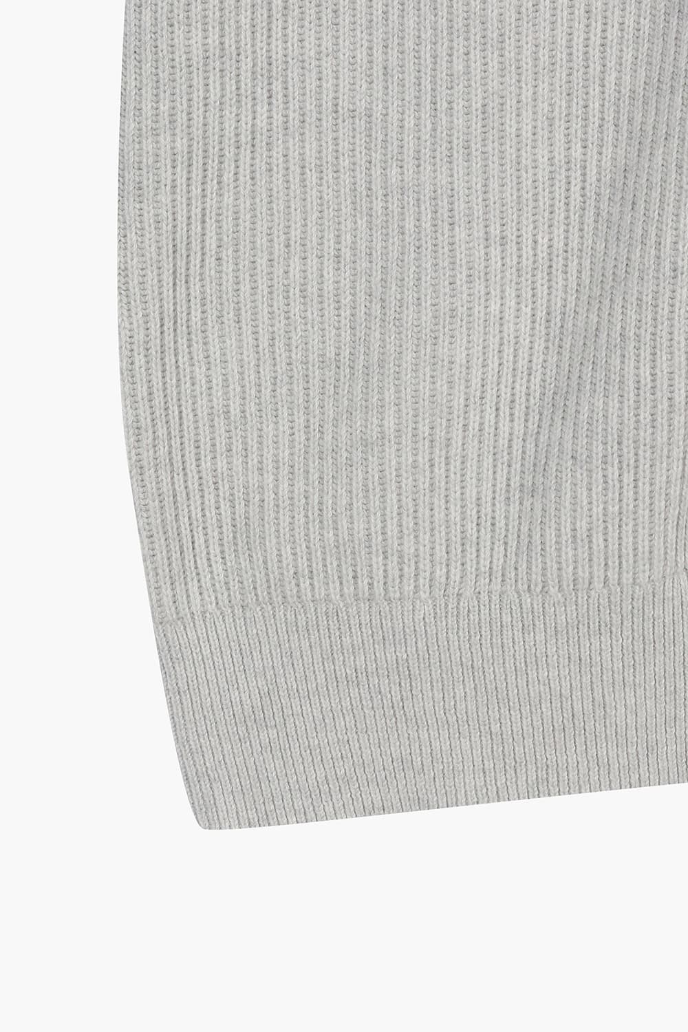 RIB 캐시미어 혼방 카라넥 101 라이트그레이 가디건