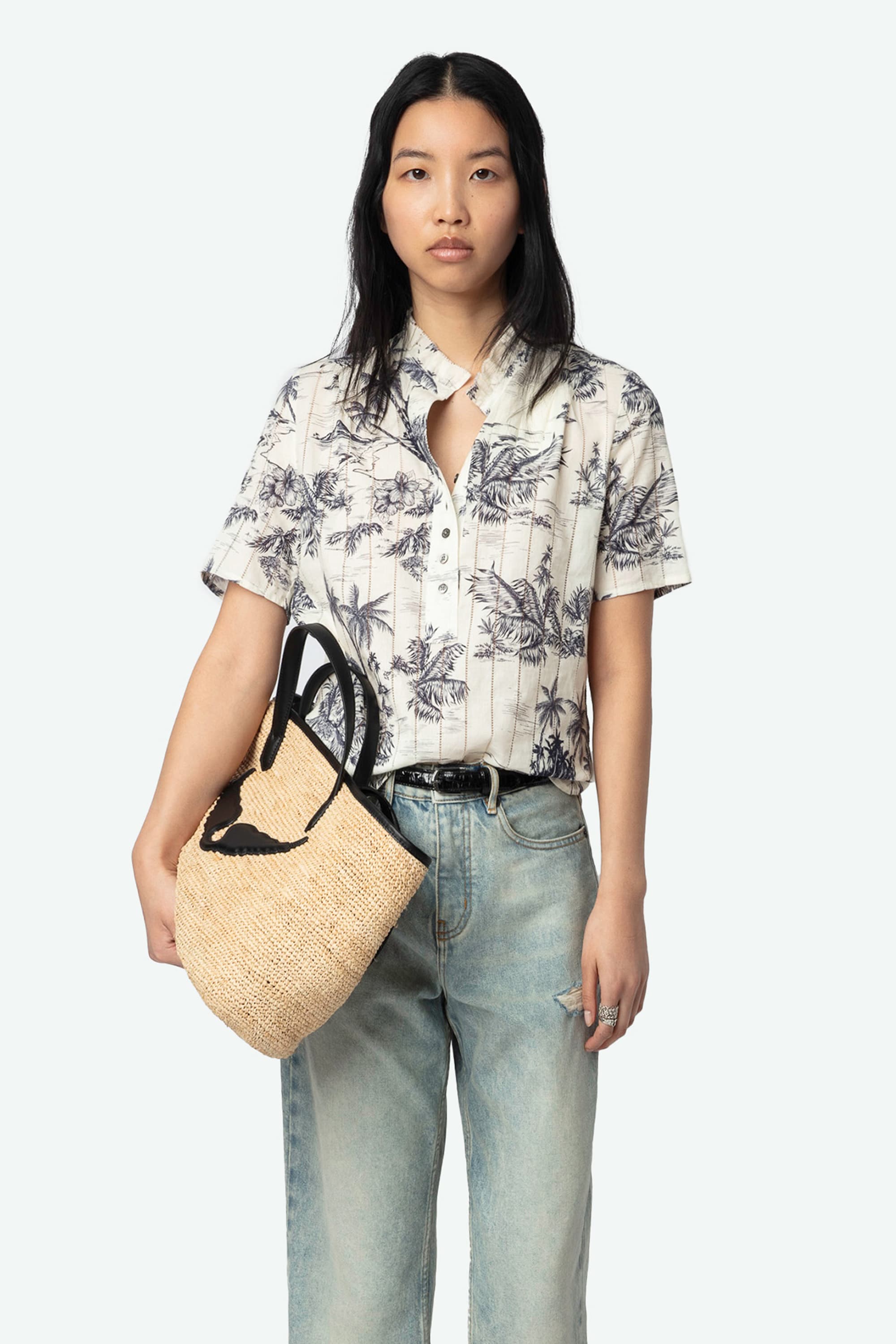 Topher Tropical Cotton Blouse