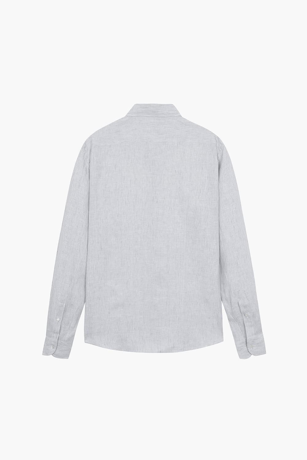 BEAULIEU 린넨 스트라이프 314 라이트그레이 셔츠