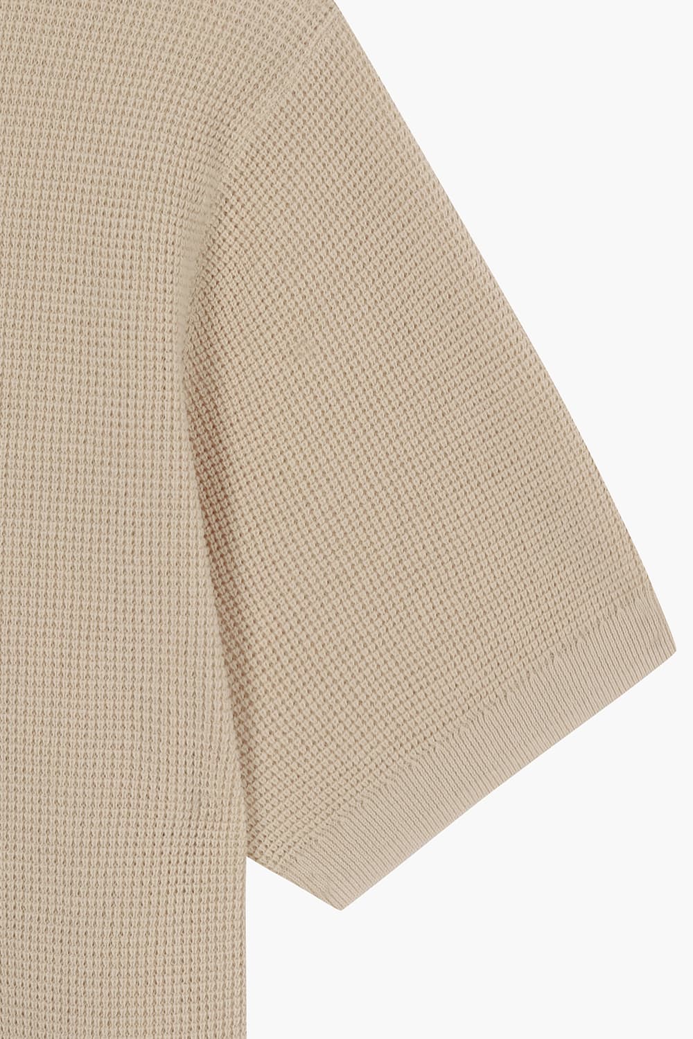 SALIX 린넨 혼방 크루넥 506 베이지 반소매 니트