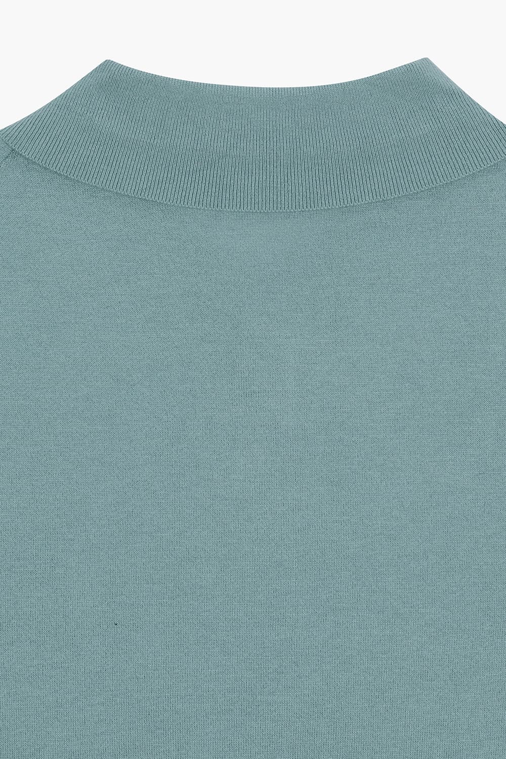 실크 혼방 폴로 505 블루그린 반소매 니트