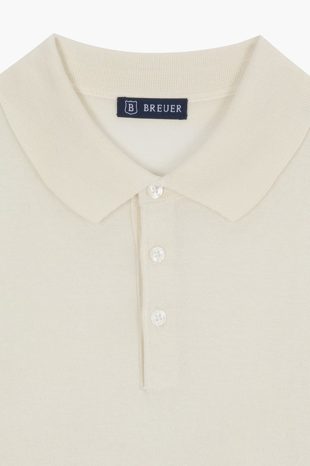 캐시미어 혼방 폴로 504 아이보리 반소매 니트
