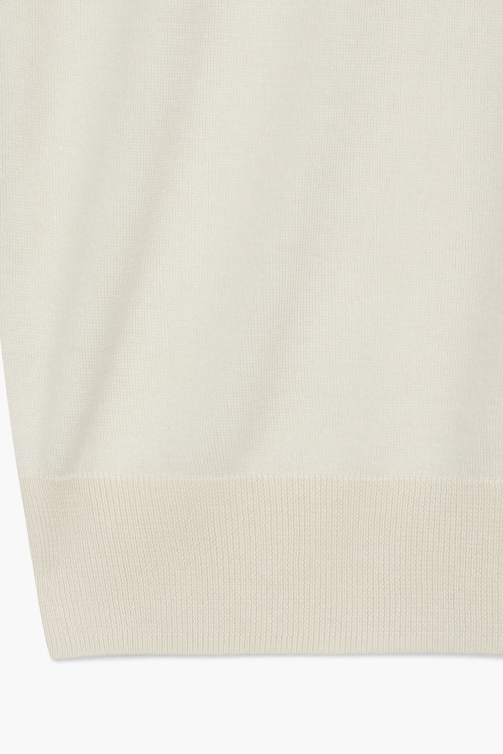 캐시미어 혼방 폴로 504 아이보리 반소매 니트