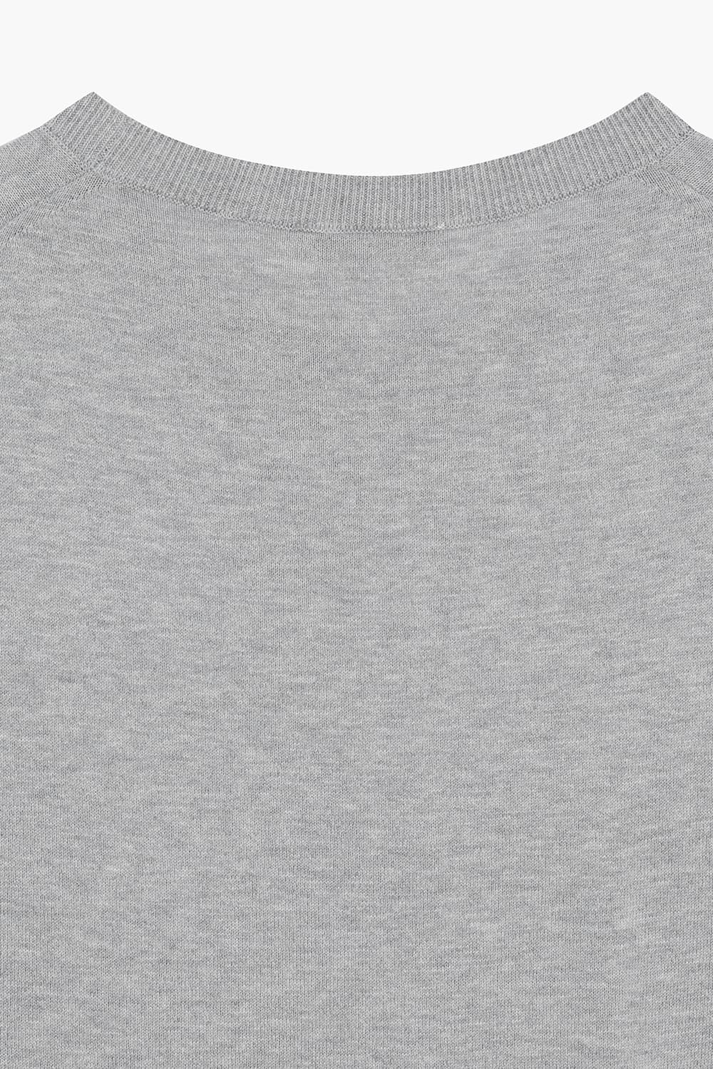 MC 실크 혼방 크루넥 502 라이트그레이 반소매 니트