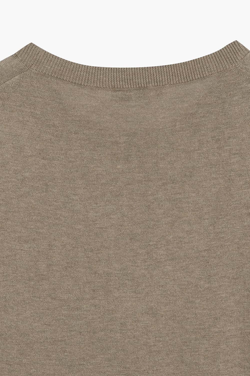 MC 실크 혼방 크루넥 502 라이트브라운 반소매 니트