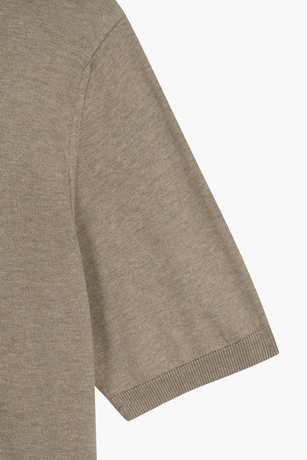 MC 실크 혼방 크루넥 502 라이트브라운 반소매 니트