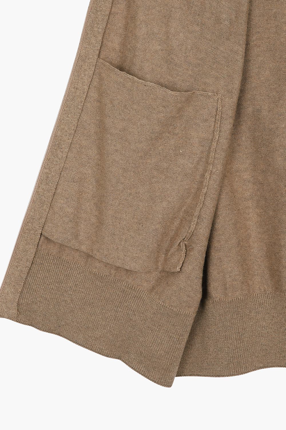 코튼 헨리넥 니트 브라운 집업