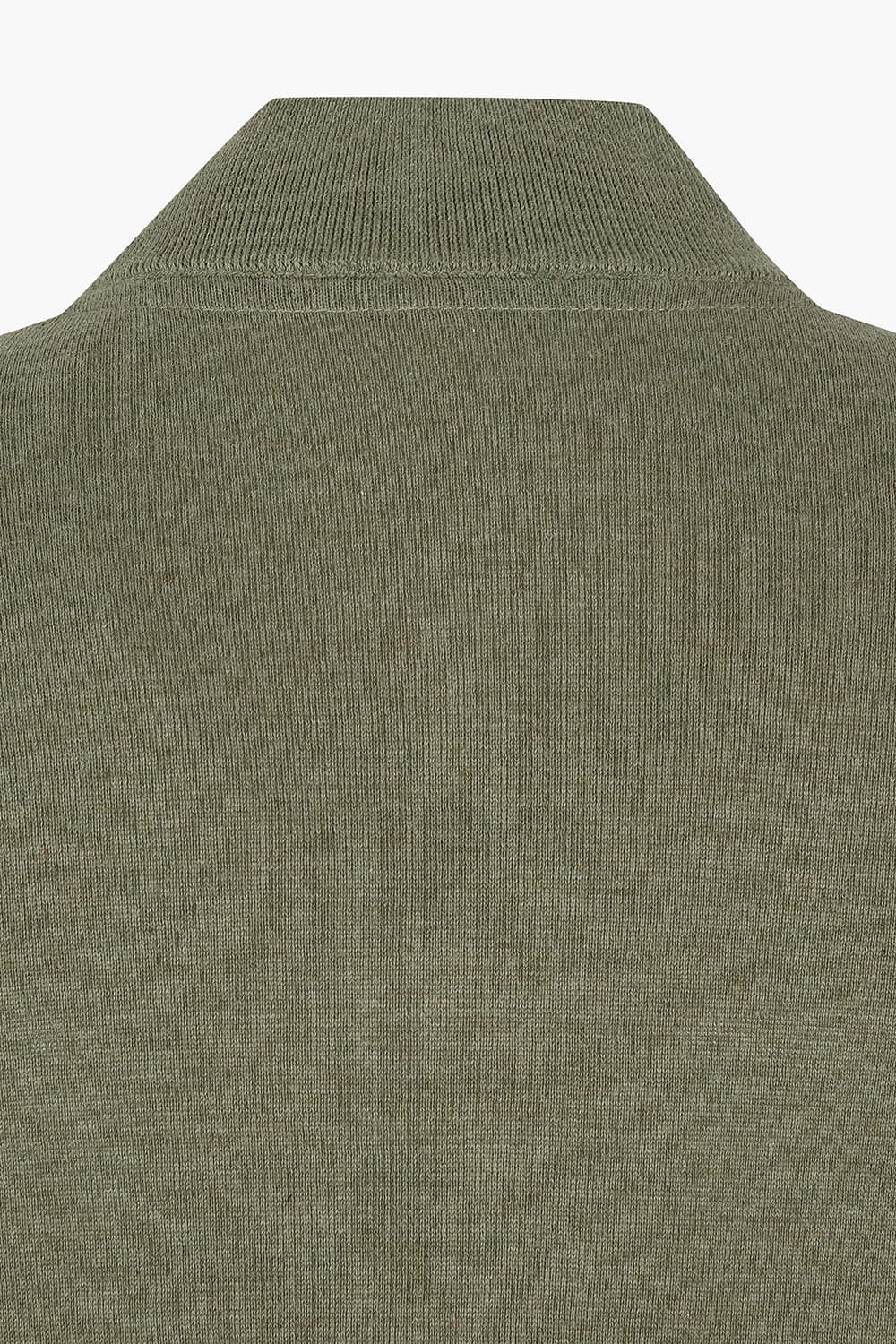 코튼 헨리넥 니트 카키 집업