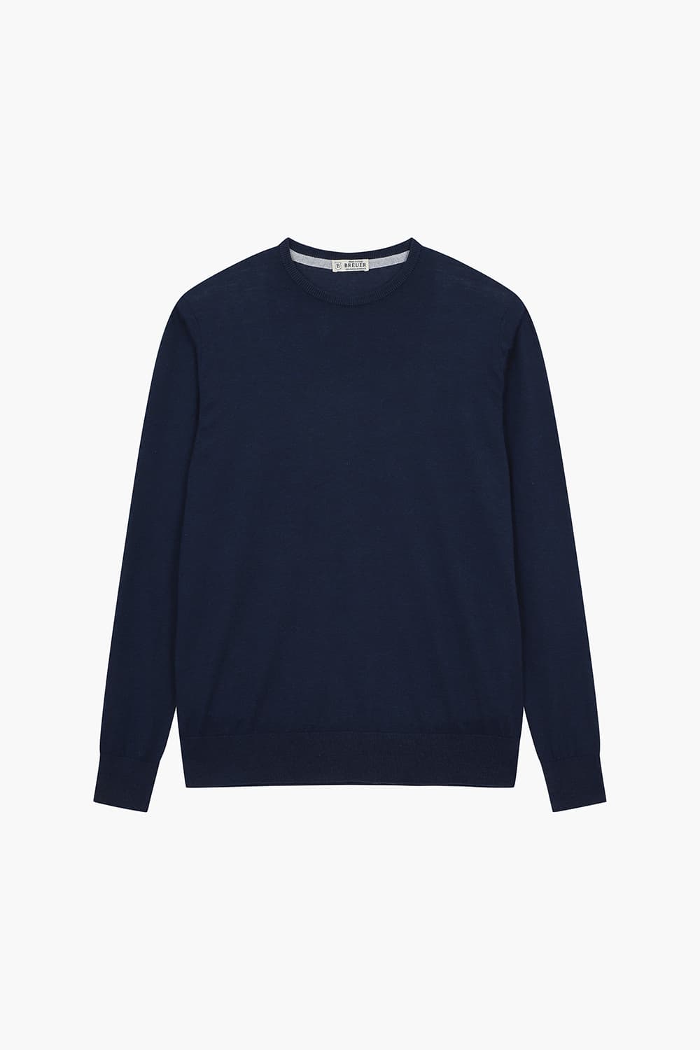 코튼 크루넥 다크네이비 긴소매 니트