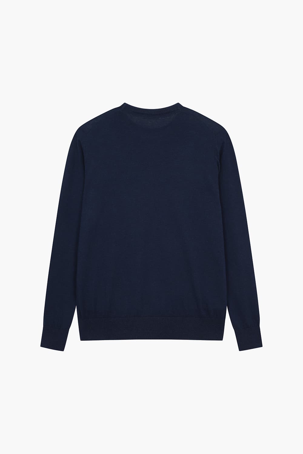 코튼 크루넥 다크네이비 긴소매 니트