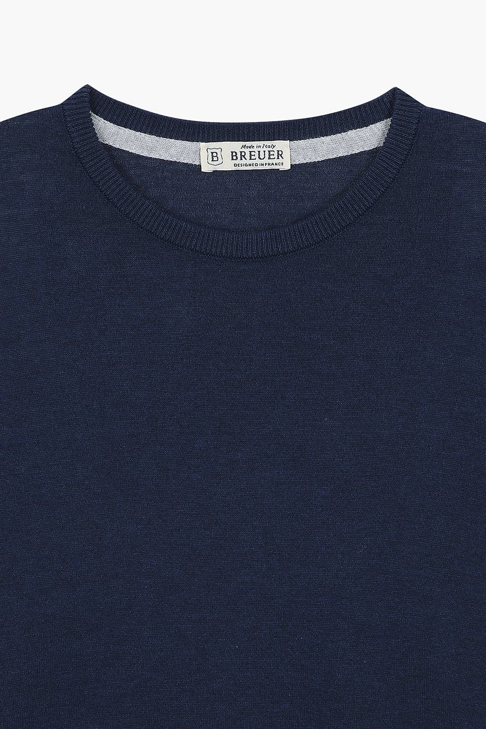 코튼 크루넥 다크네이비 긴소매 니트