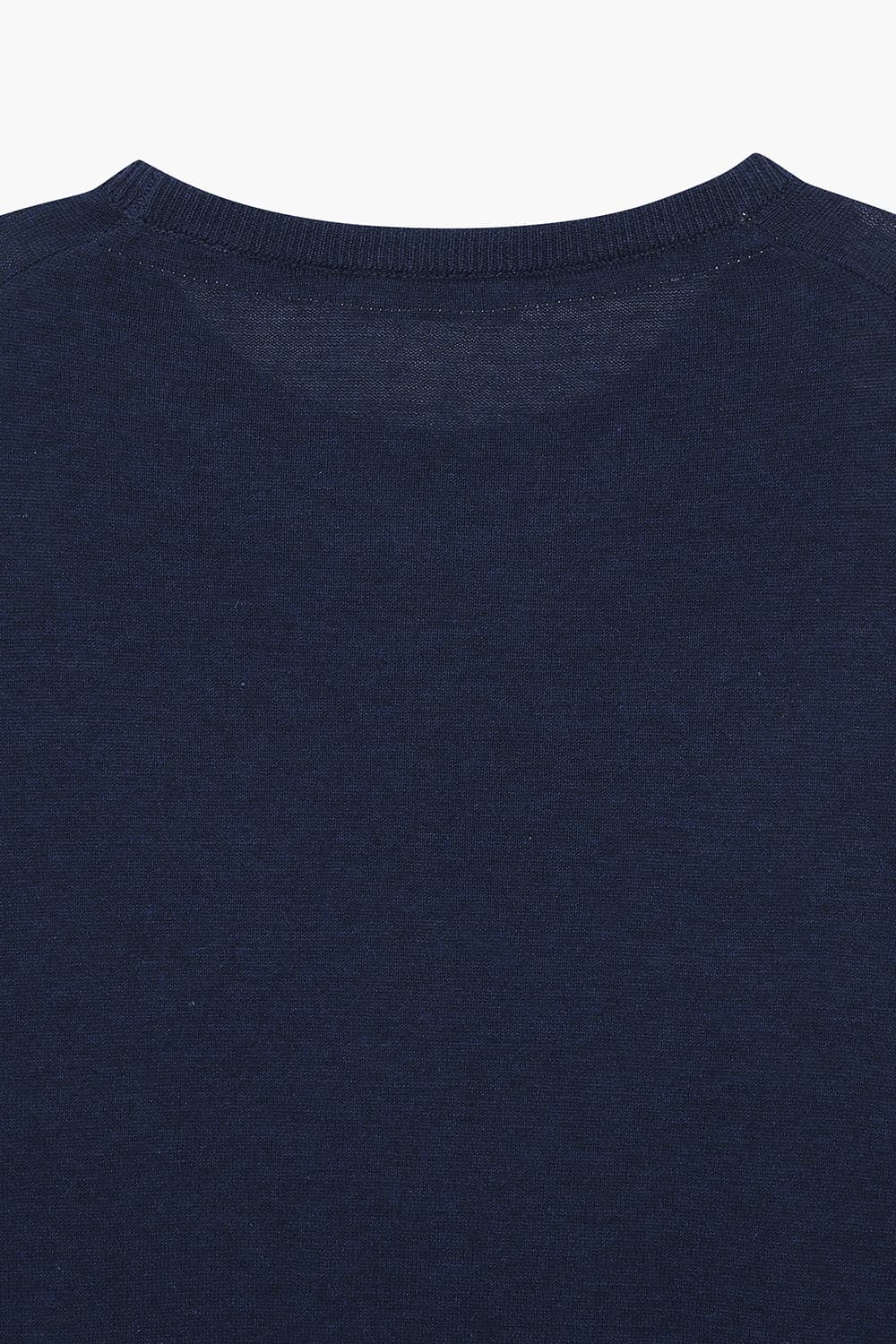 코튼 크루넥 다크네이비 긴소매 니트
