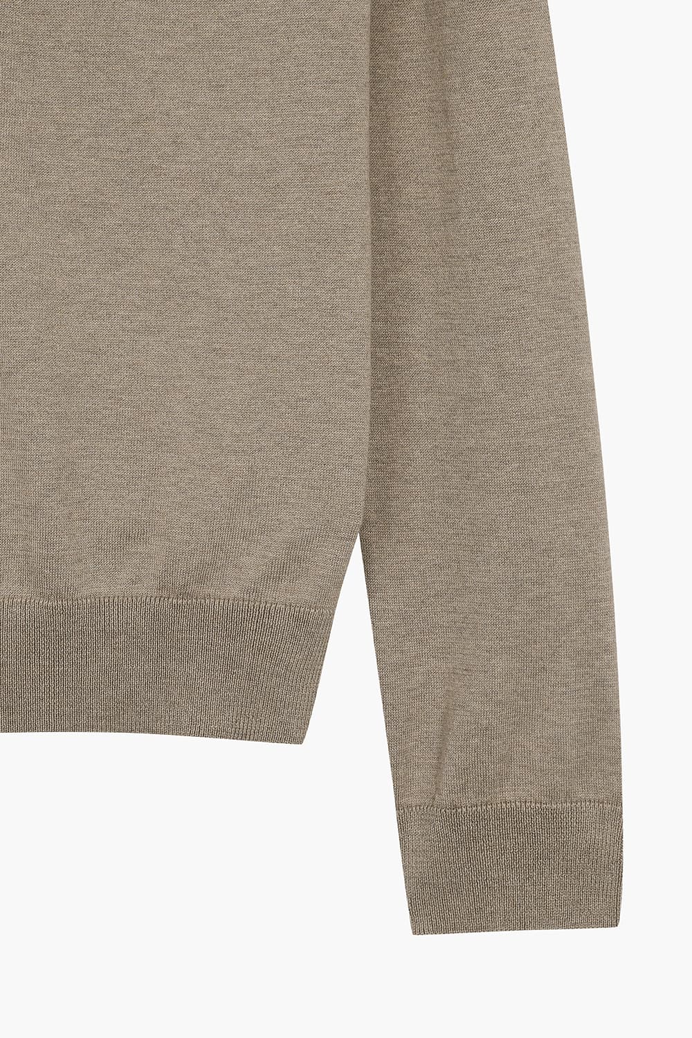 실크 혼방 폴로 라이트브라운 긴소매 니트