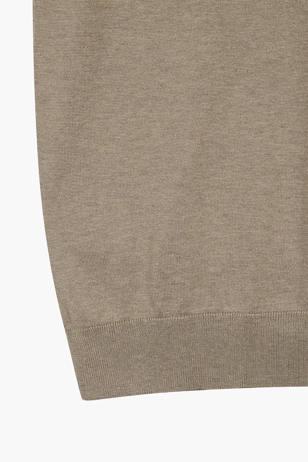 실크 혼방 폴로 라이트브라운 긴소매 니트