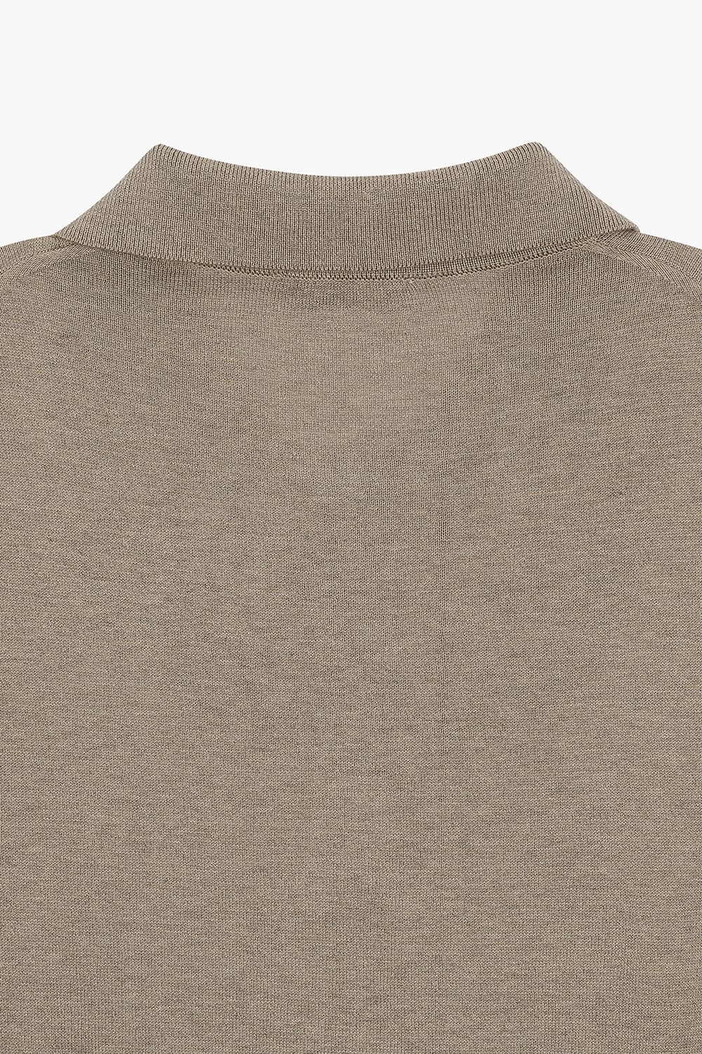 실크 혼방 폴로 라이트브라운 긴소매 니트