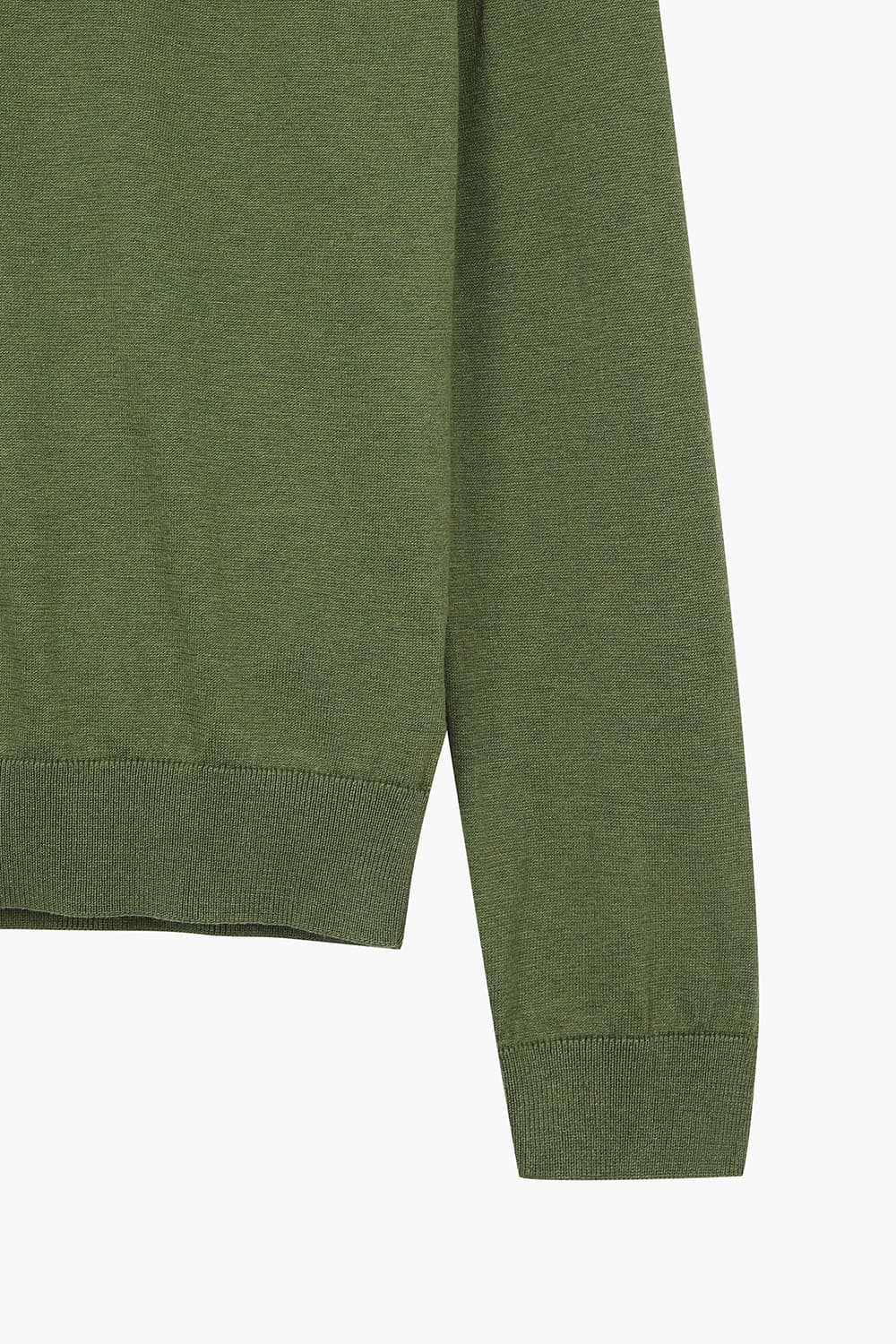 실크 혼방 폴로 101 카키 긴소매 니트