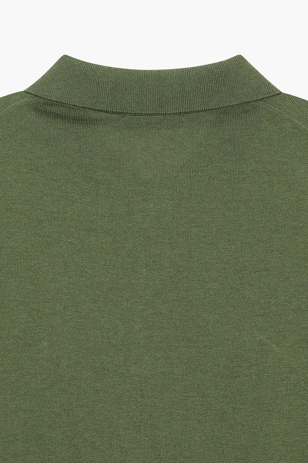 실크 혼방 폴로 101 카키 긴소매 니트