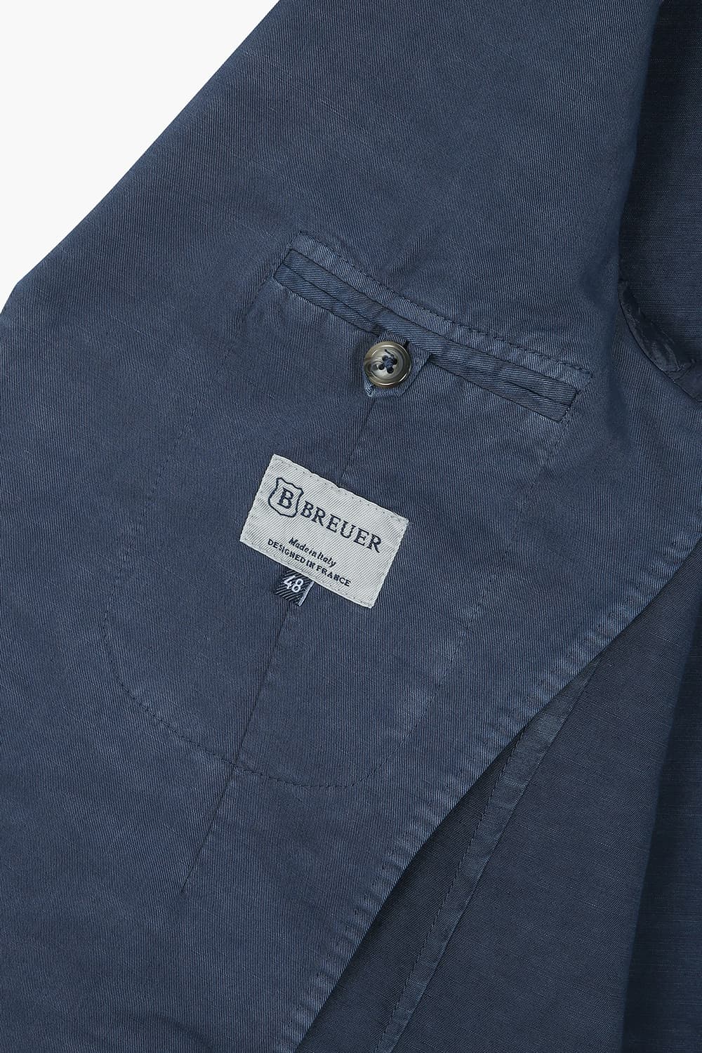 SALENTO 린넨 혼방 102 네이비 테일러드 자켓