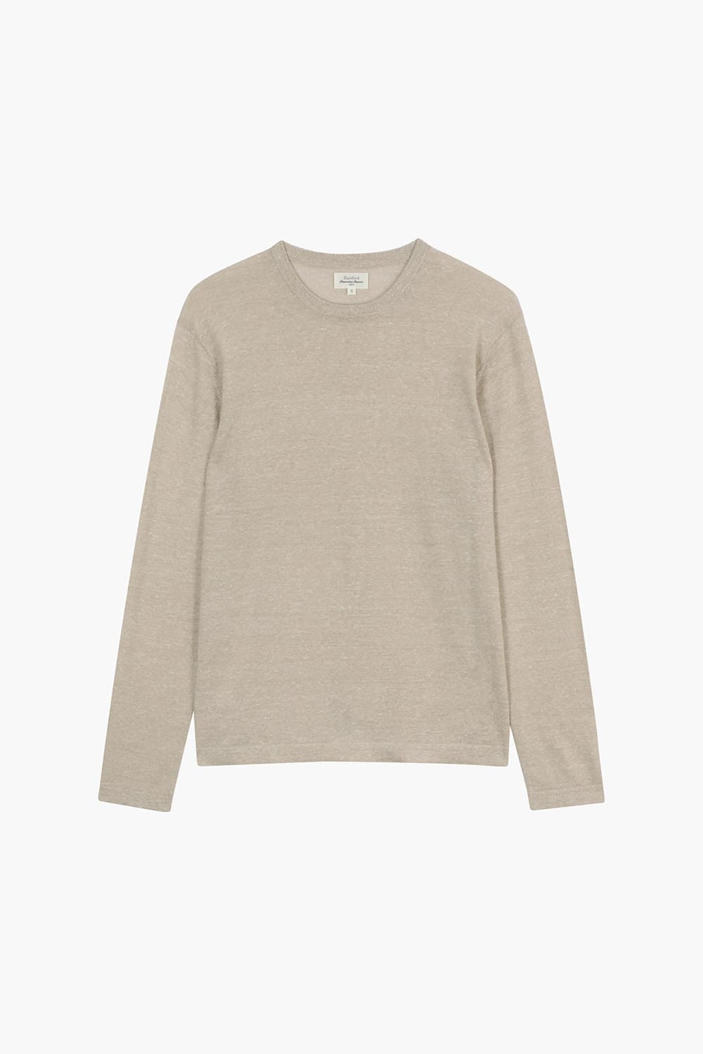 린넨 혼방 크루넥 103 베이지 긴소매 니트