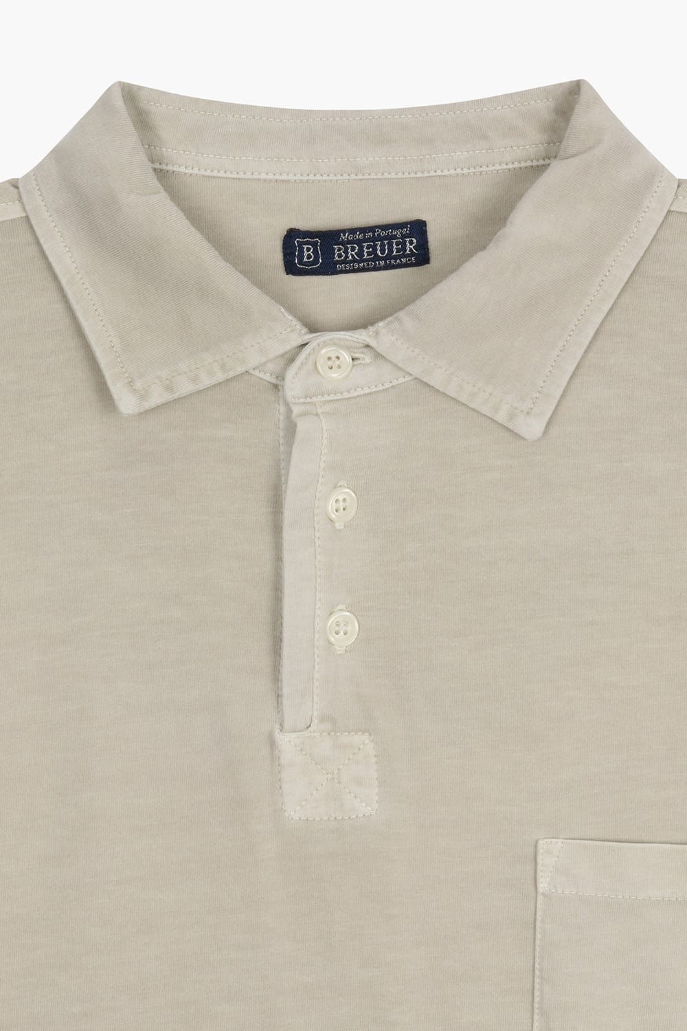 MC 코튼 버튼 다운 501 베이지 반소매 티셔츠