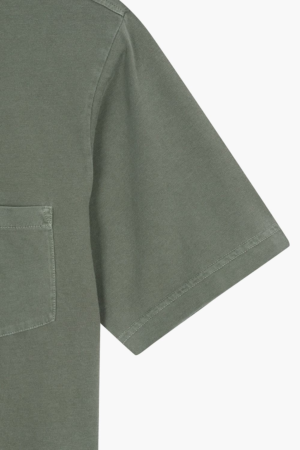MC 코튼 버튼 다운 501 카키 반소매 티셔츠