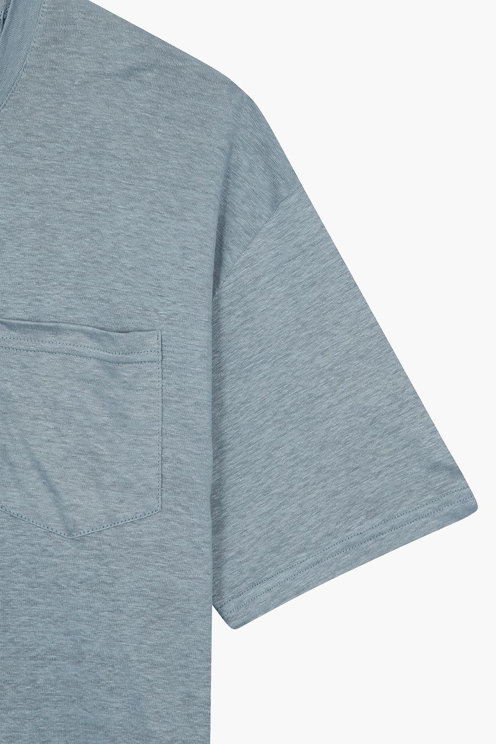 린넨 포켓 오버사이즈 101 라이트블루 반소매 티셔츠