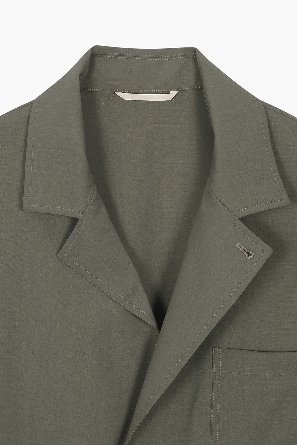 울 테일러드 카키 캐주얼 자켓