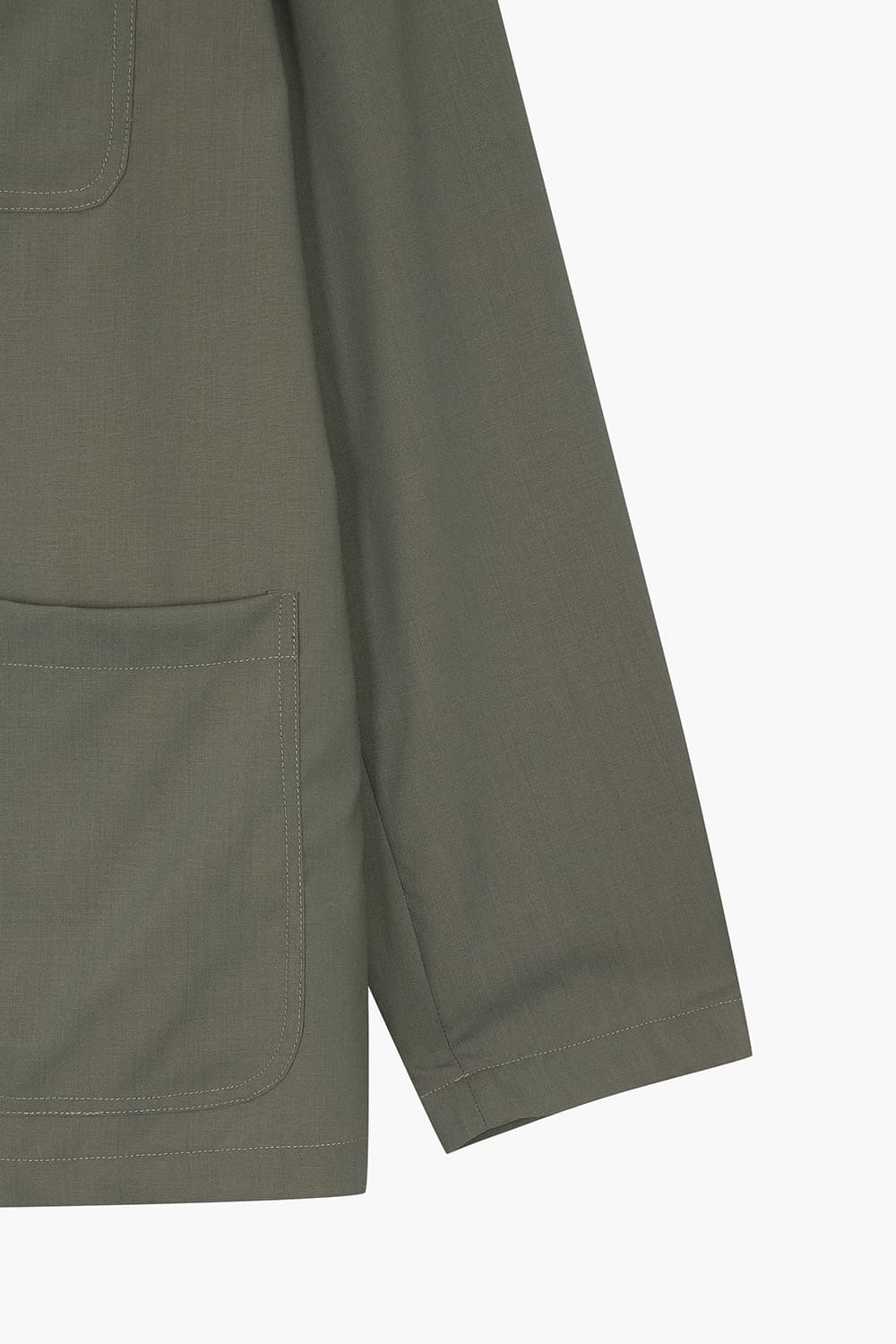 울 테일러드 카키 캐주얼 자켓