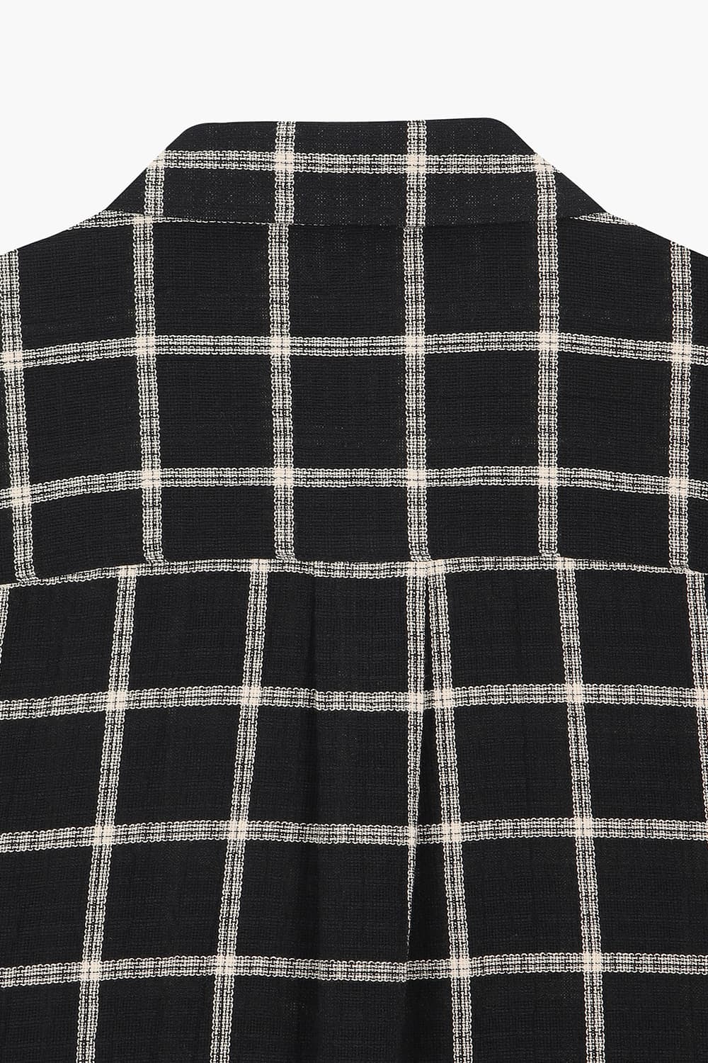SILVIO 코튼 윈도 체크 109 블랙 반소매 셔츠