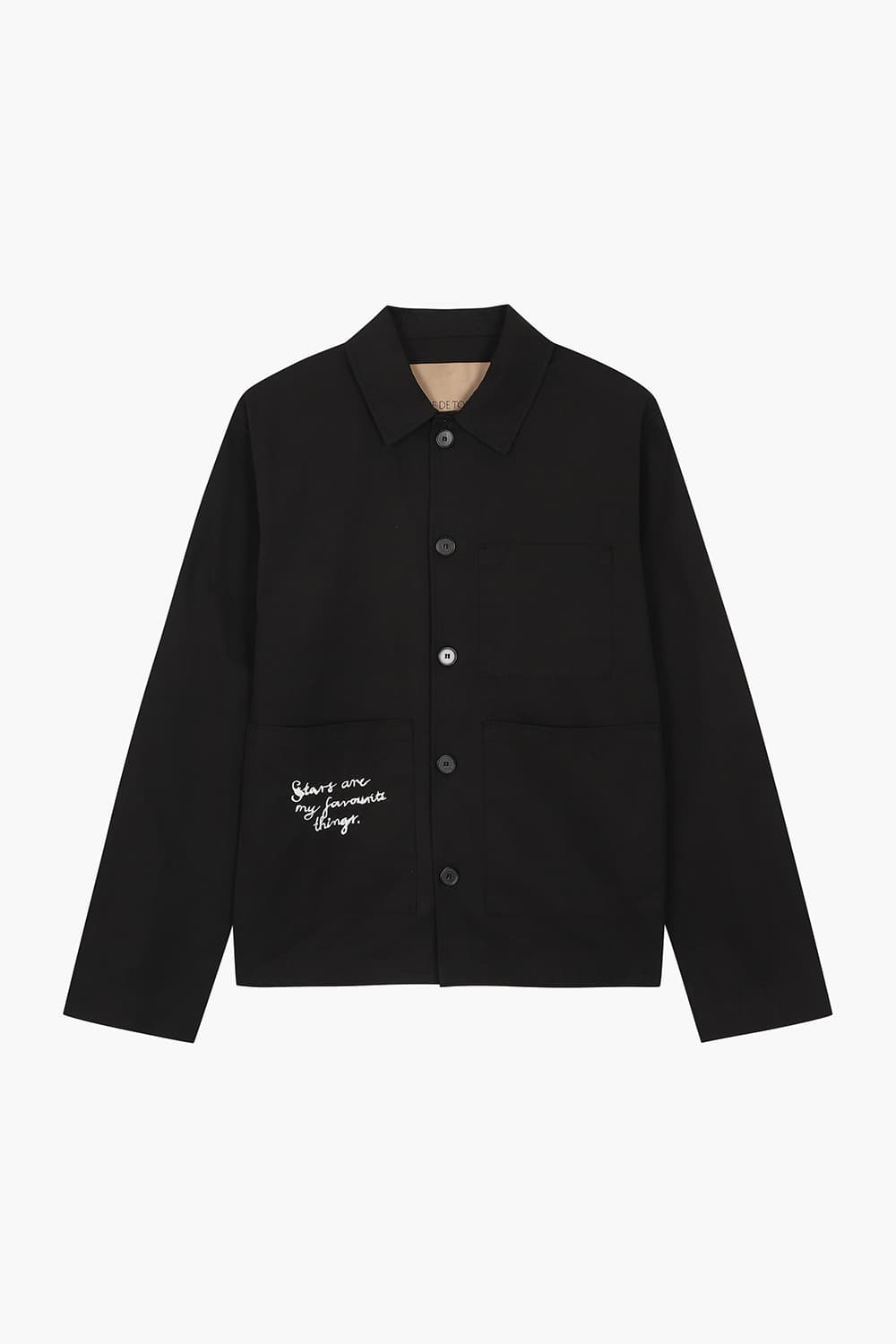 CAMERON 코튼 일러스트 트윌 101 블랙 캐주얼 자켓