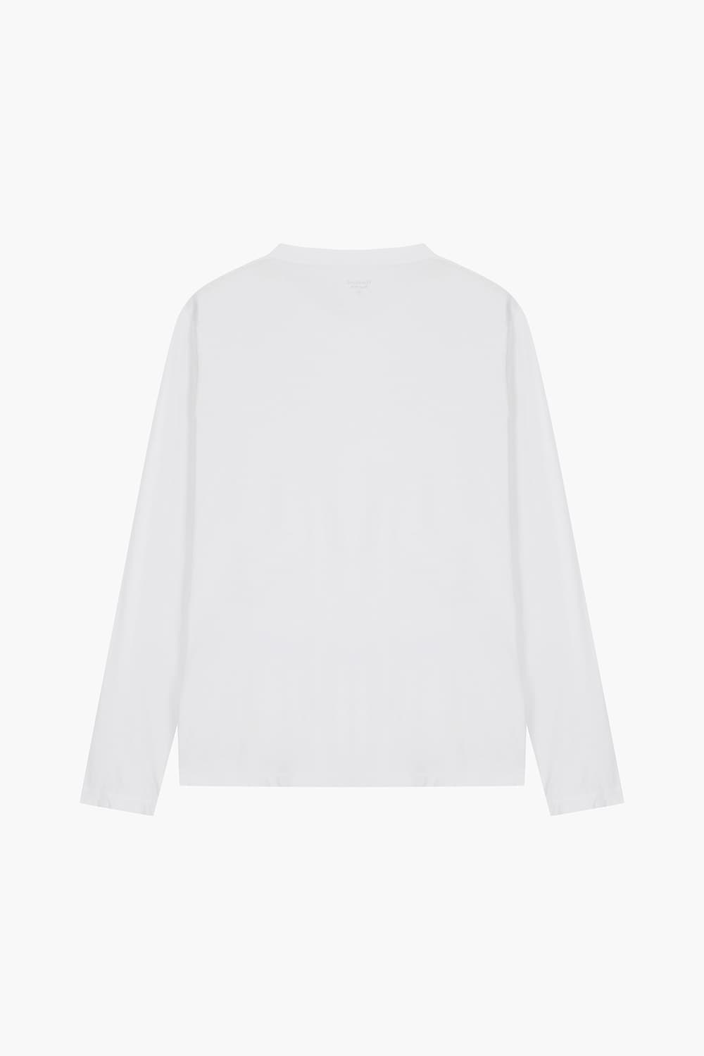 코튼 헨리넥 104 화이트 긴소매 티셔츠