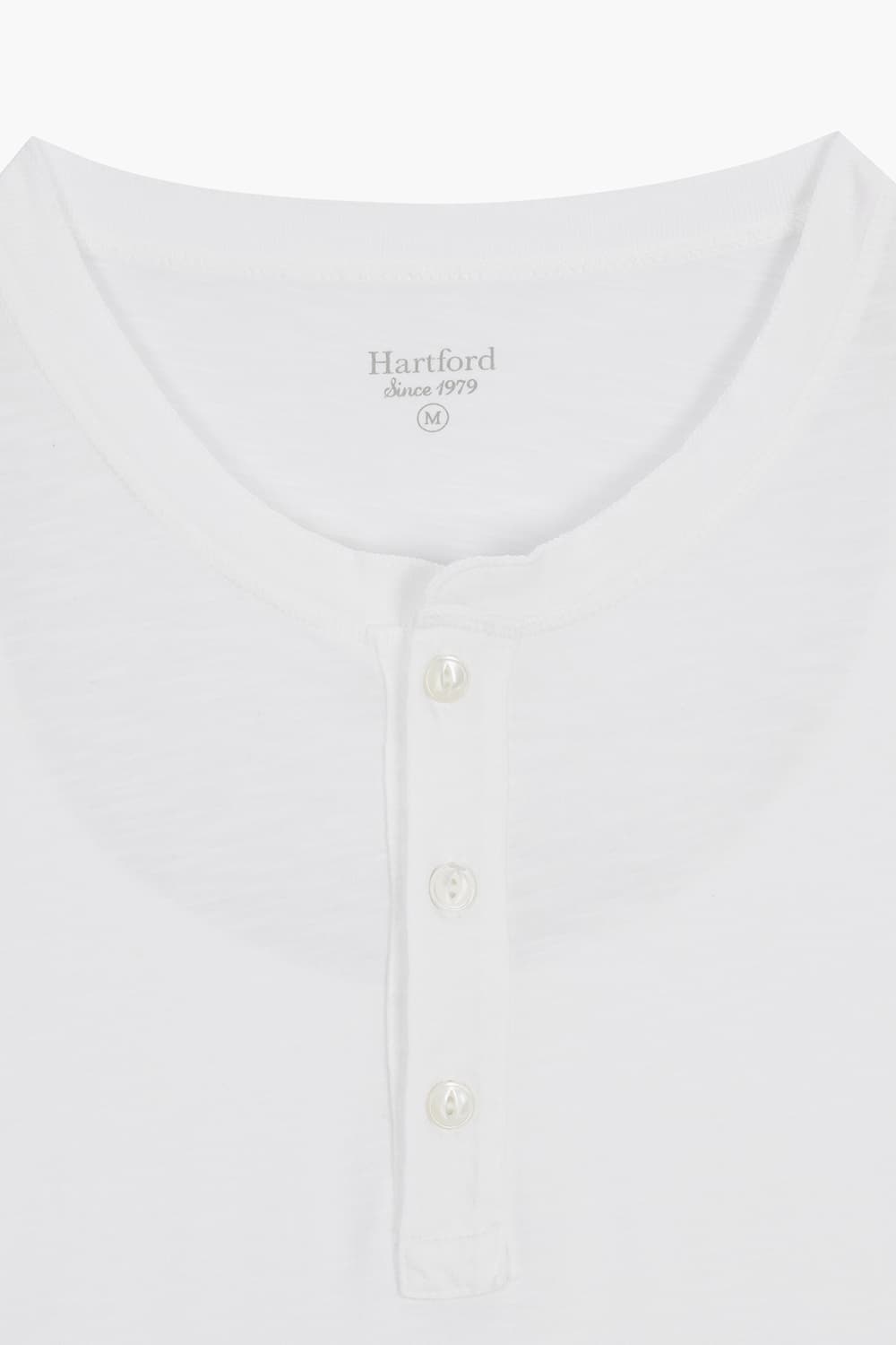 코튼 헨리넥 104 화이트 긴소매 티셔츠