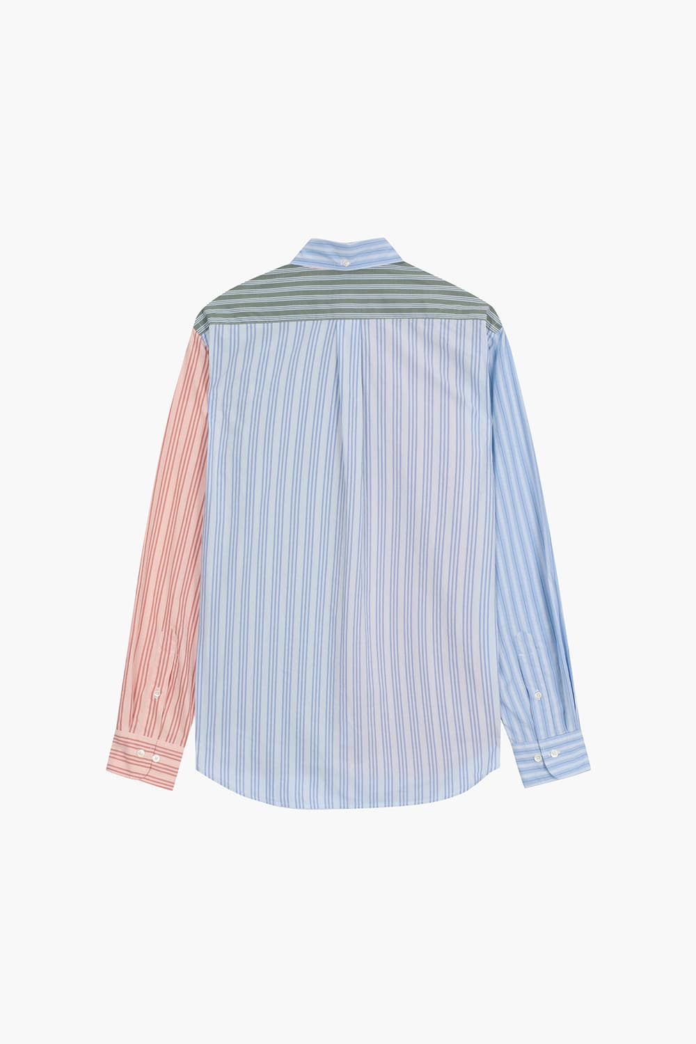 PITT 코튼 스트라이프 패치워크 108 블루 셔츠