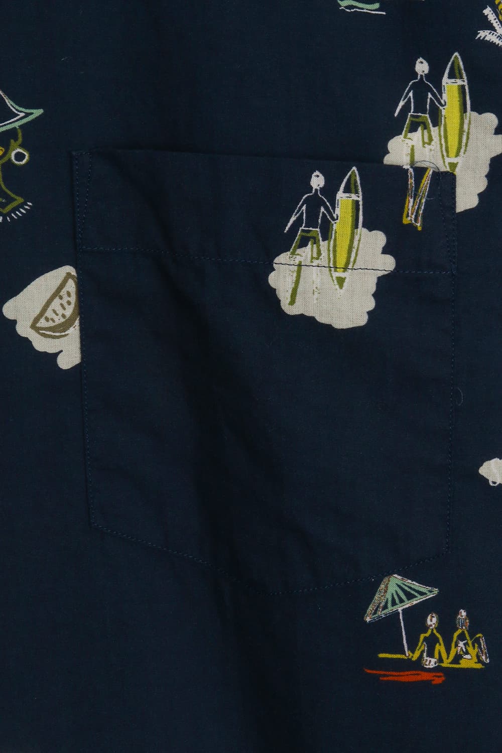 PAUL 코튼 일러스트 104 다크네이비 셔츠