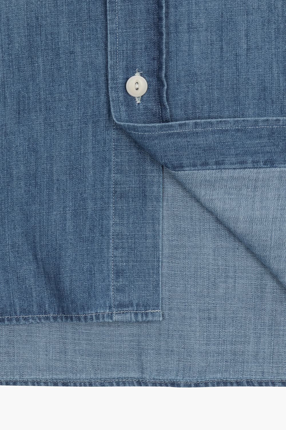 중청 데님 버튼 다운 투 포켓 블루 셔츠
