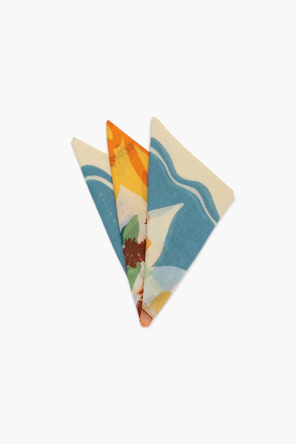 코튼 바캉스 일러스트 101 라이트블루 스카프