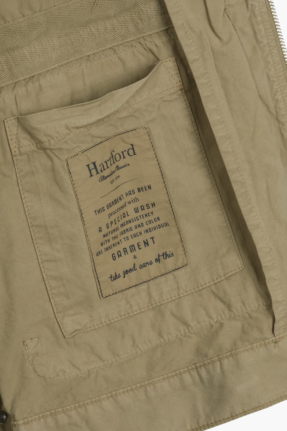 DAX 코튼 코듀로이 넥카라 110 베이지 점퍼