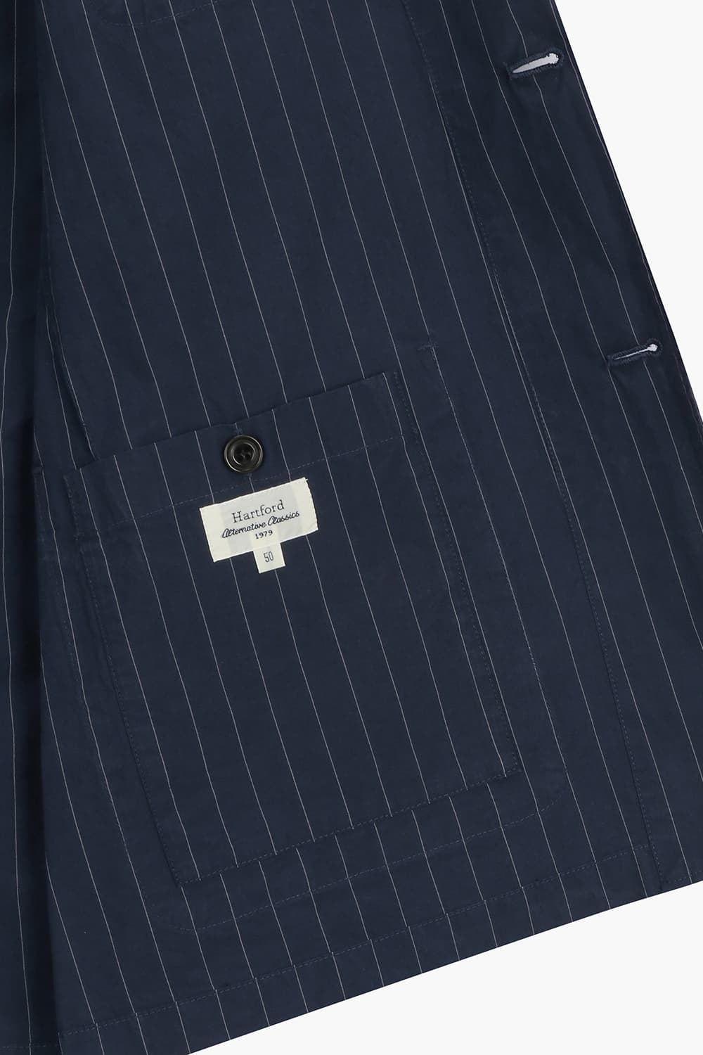 JONNY 코튼 스트라이프 101 다크네이비 테일러드 자켓